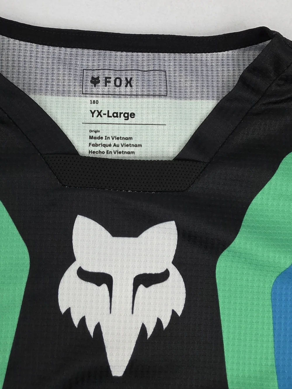 Fox Long Sleeve Motocross Jersey in Blue, Green & Black Youth X-Large AG-3510 - Picture 3 of 5